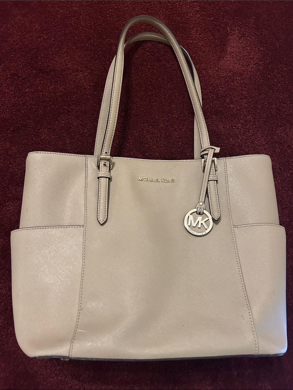 Michael Kors Light Taupe Saffiano Leather Tote
